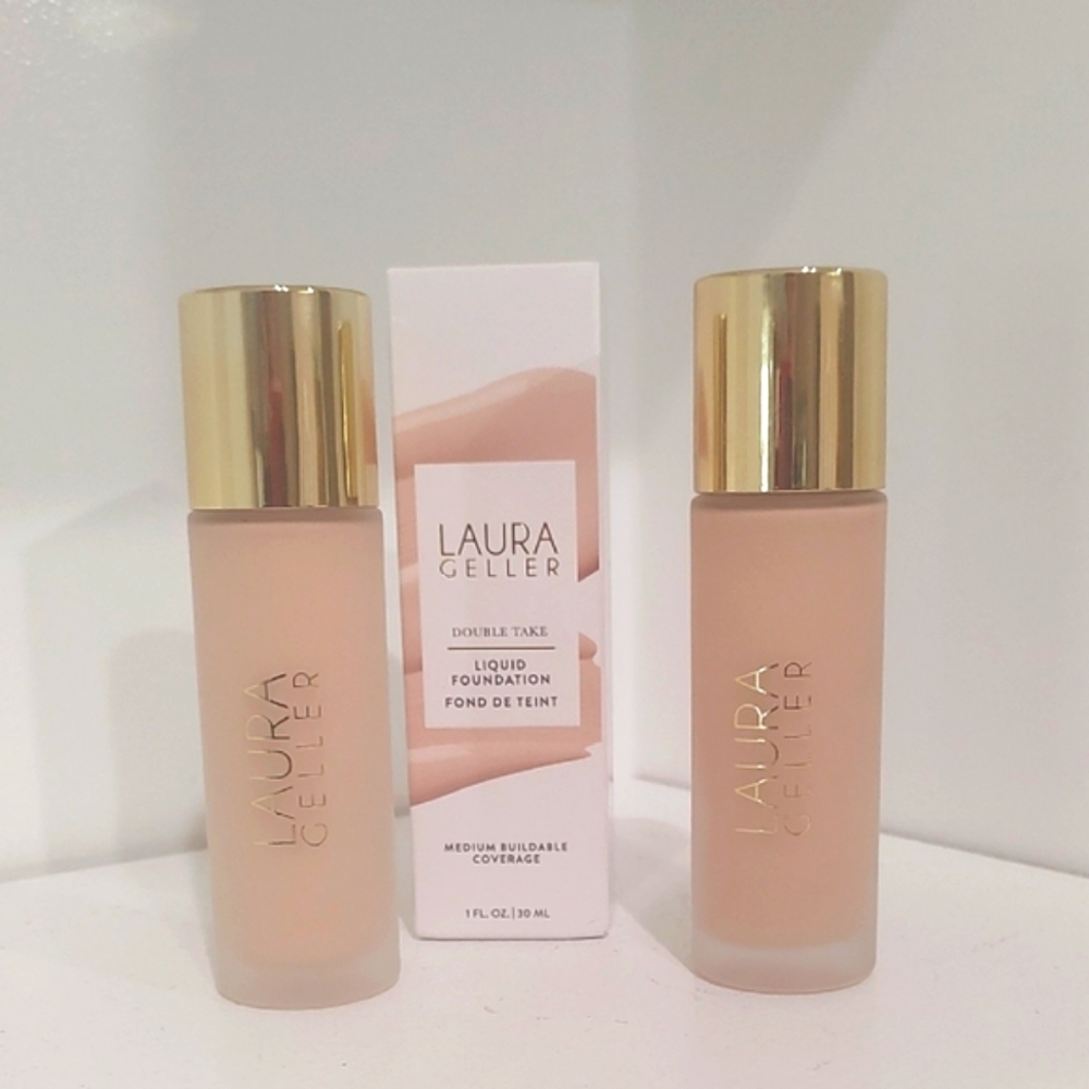 TWO- Laura Geller Double Take Liquid Foundation, in Light and Fair.